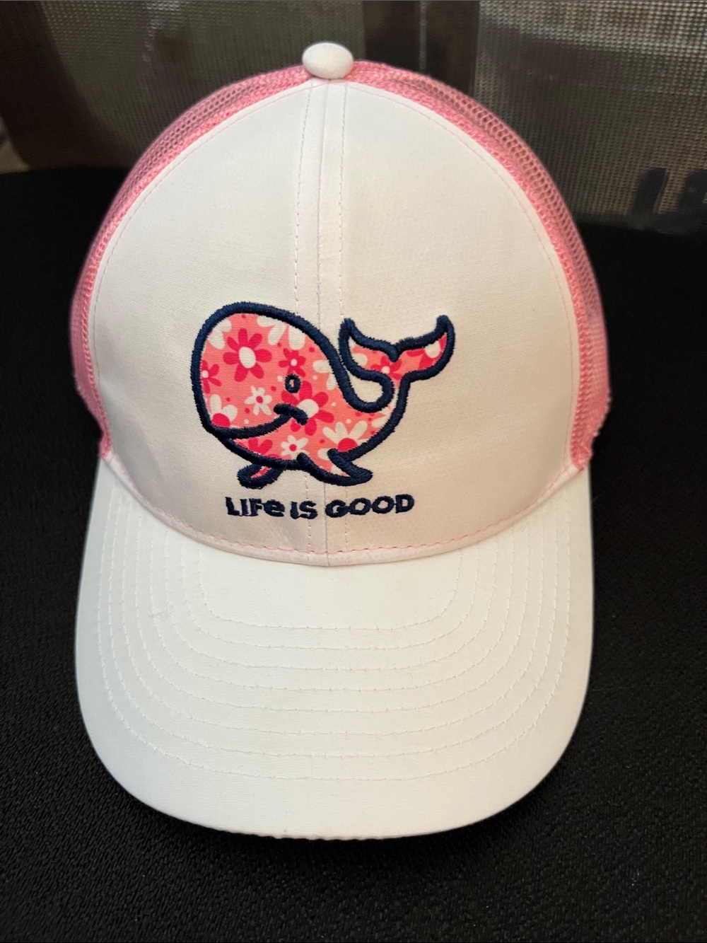 Like New - Youth Life is Good Baseball Cap with whale - OS